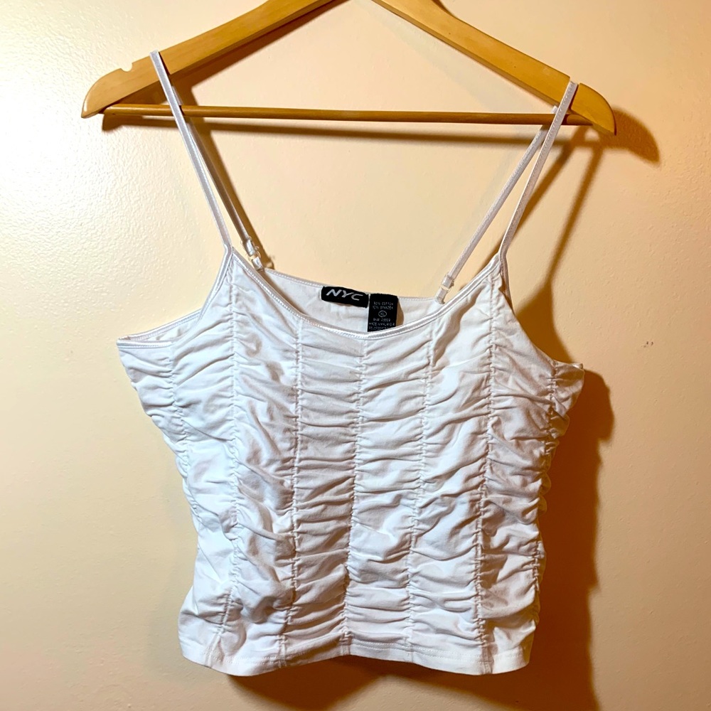 NYC Active Shelf Bra Ruched Front Tank Top